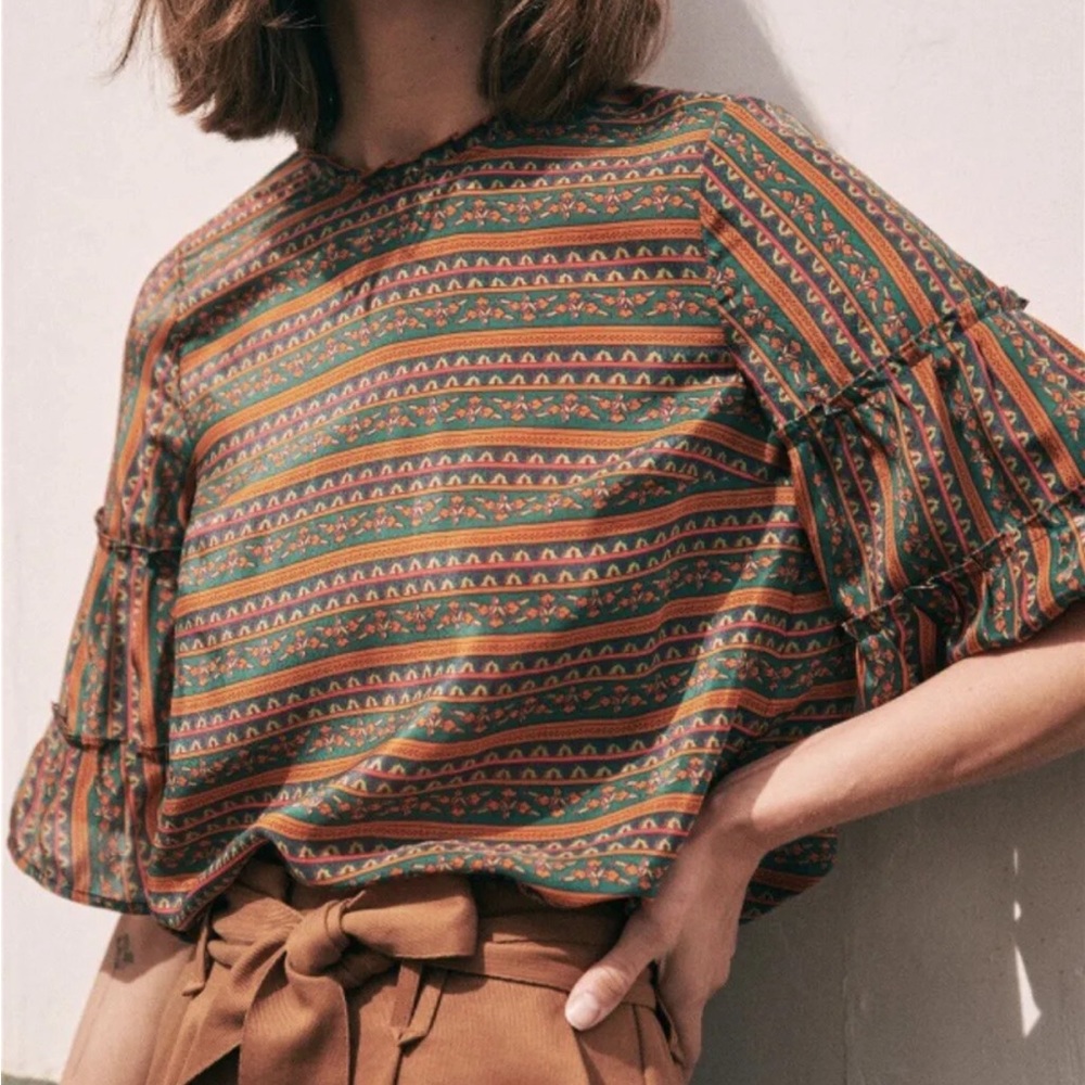 Sezane Multicolor Striped Blouse
